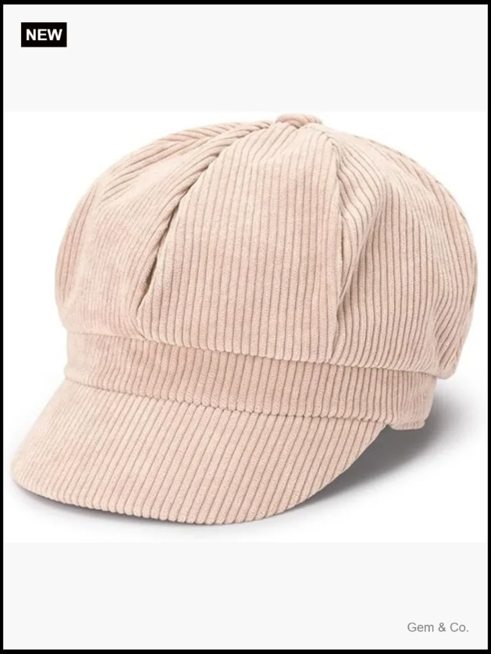 Classic Corduroy Newsboy Cap Winter Hat Octagonal Painter Beret Adjustable